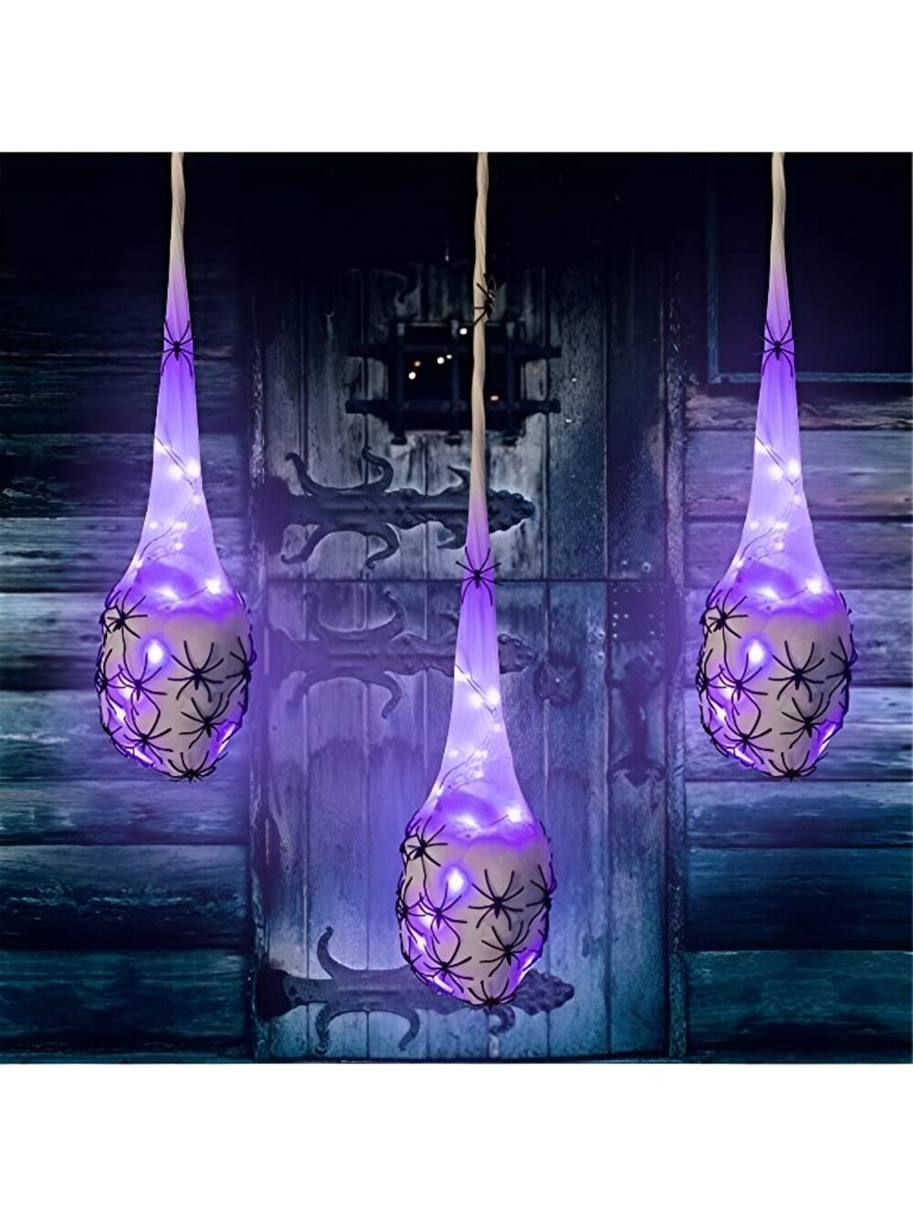 3.2FT Halloween Decoration Hanging Light Up Spider Egg Sacs 3 Packs,